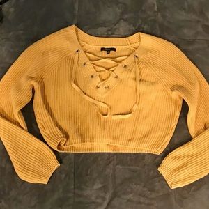 Yellow Cropped Sweater